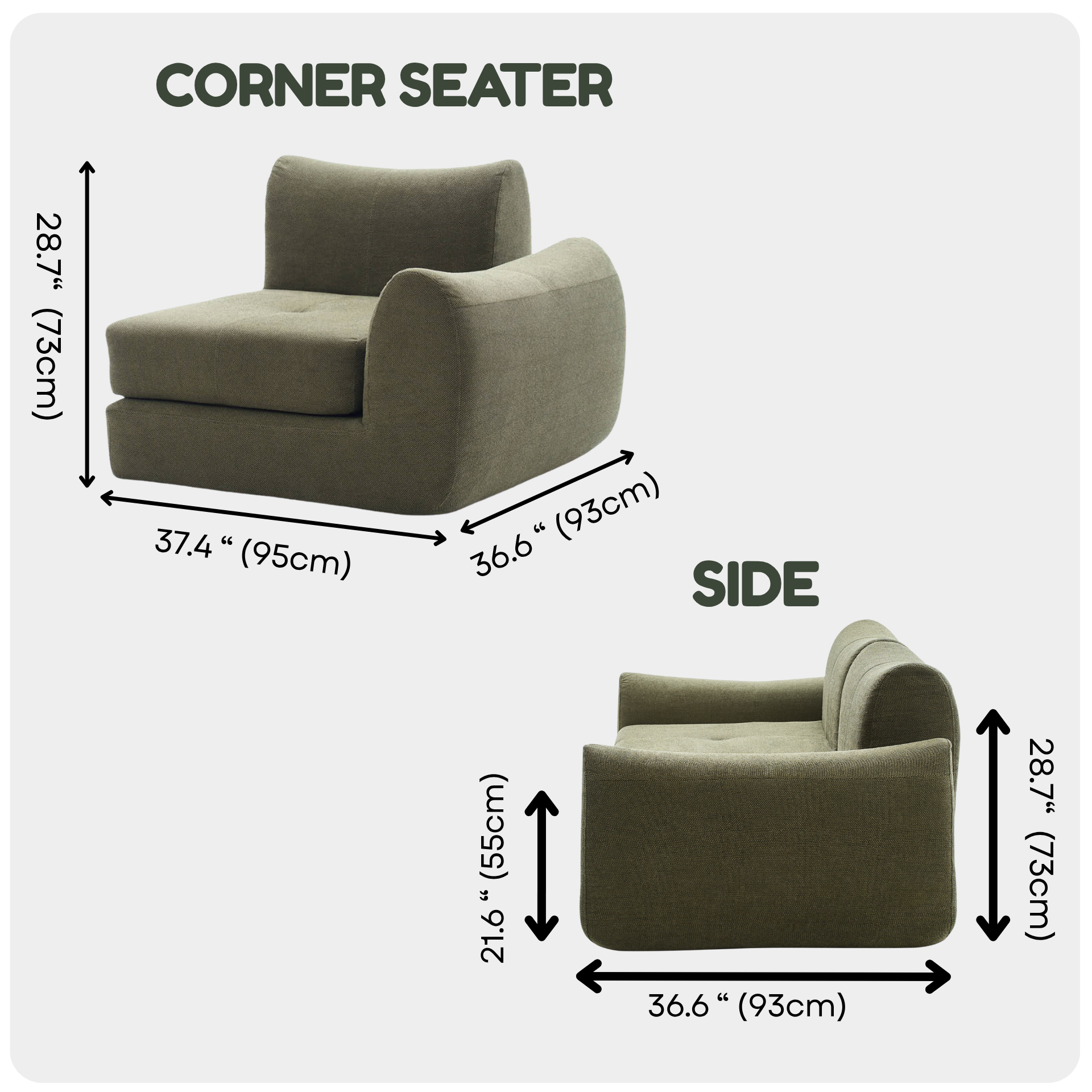 CushyCurl Corner Seater
