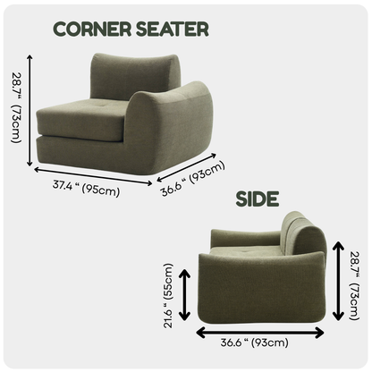 CushyCurl Corner Seater