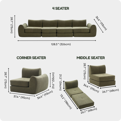 morphie CushyCurl 4-Seater Sofabed